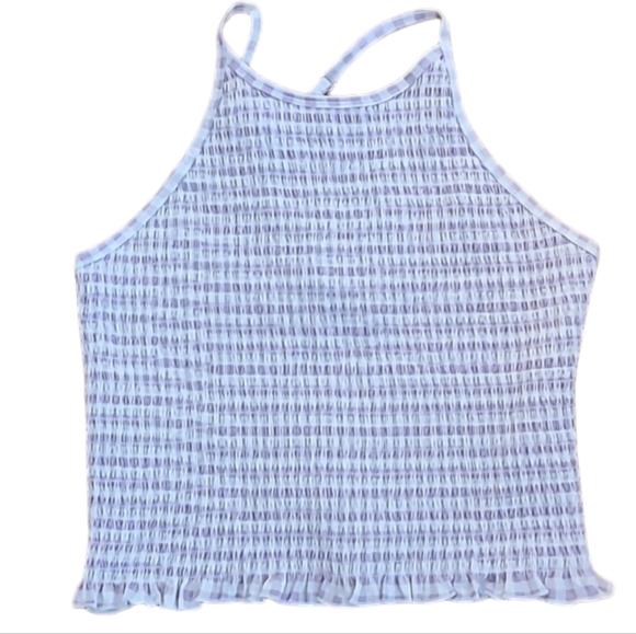 SO BRAND WOMENS JUNIOR PURPLE AND WHITE SMOCKING SUMMER TANK TOP SIZE XL - Picture 1 of 13